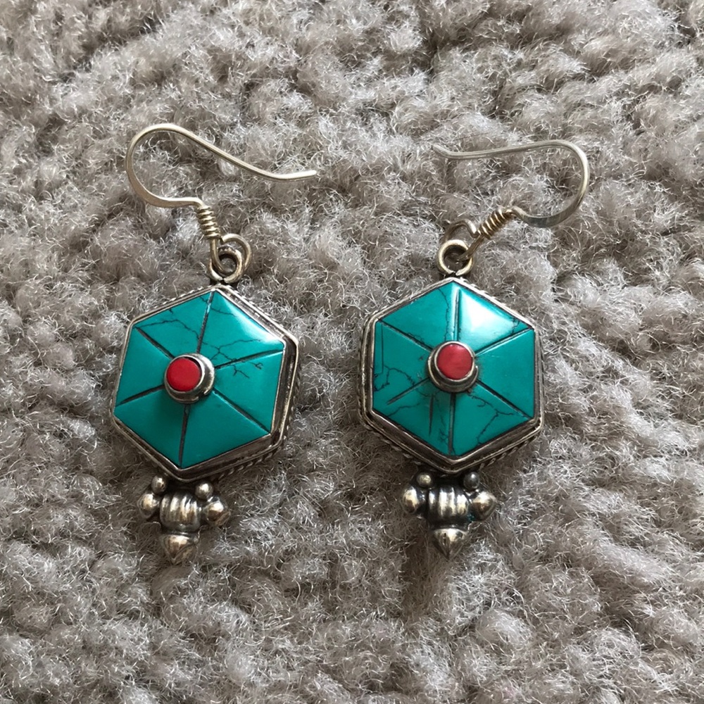 Turquoise and Silver Earrings